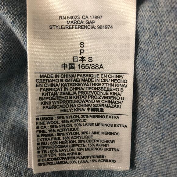 GAP Men's V-Neck Pullover Blue Sweater Size S - Picture 9 of 11